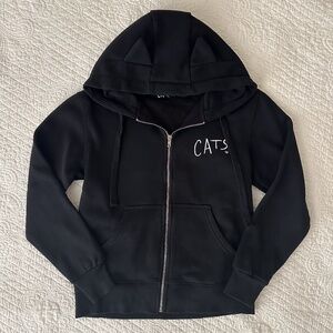 Vintage Cats the Musical Broadway Full Zip Up Hoodie Sweatshirt Small